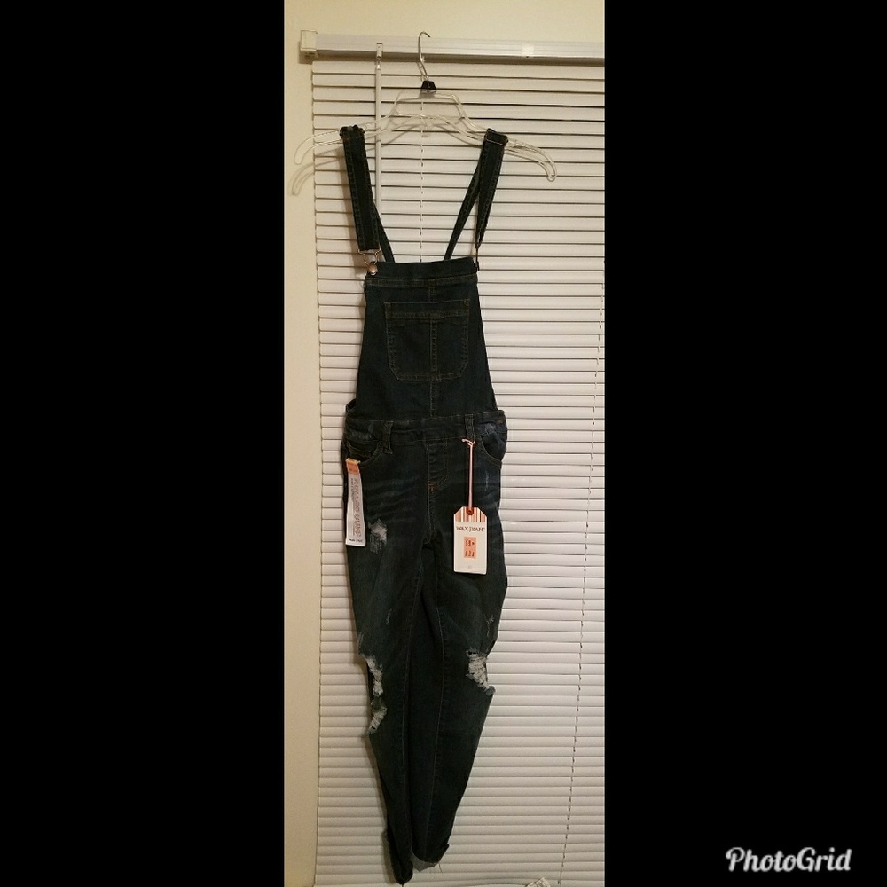 Destroyed Denim Overalls(NWT)- Blue